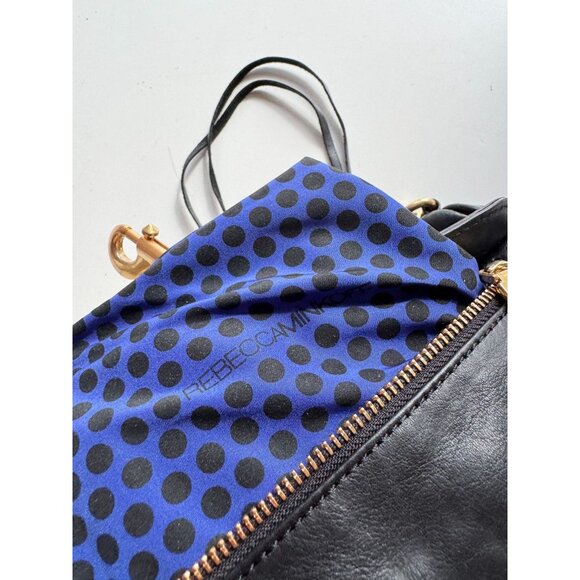 REBECCA MINKOFF Mini MAC Black Leather Gold Chain Crossbody Purse Bag - Picture 10 of 13